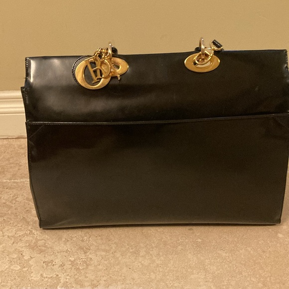 DIOR Lady Dior Black Patent Briefcase with Detachable strap - Picture 6 of 13